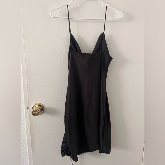 Topshop Slip Dress Mini Cowl Neck Adjustable Side Ruching size 10 Petite - Picture 6 of 9